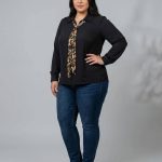 شومیز یقه پانچ کراواتی