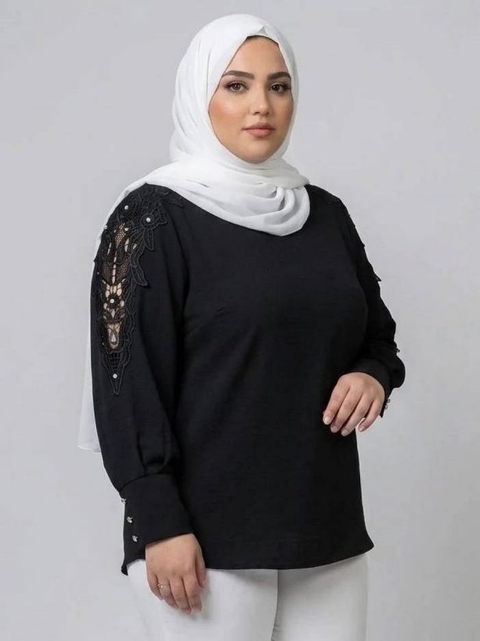 شومیز سرشانه گیپور Z - تصویر 4