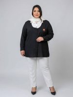 شومیز یقه سفید مشکی