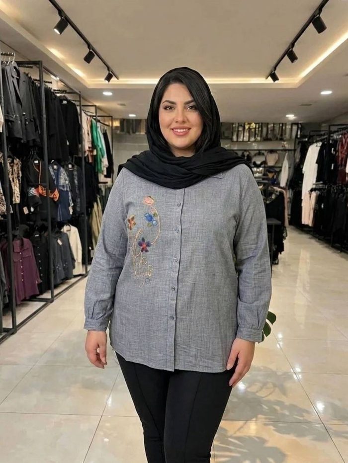 شومیز گل بنفشه - تصویر 4